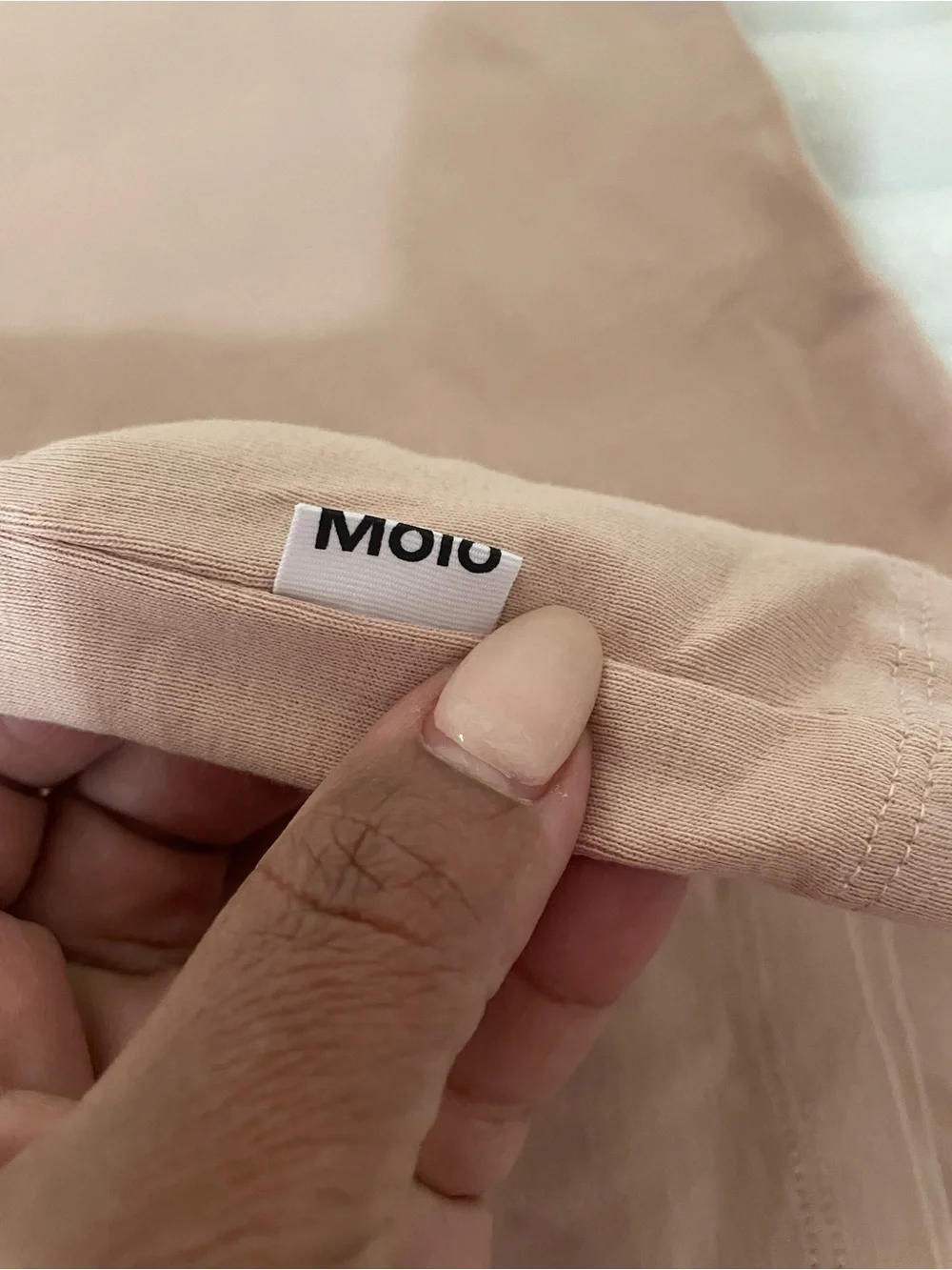 Molo Dusty Pink Tee with Black and Neon Yellow Graphic